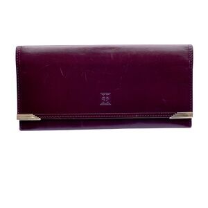 Givenchy Burgundy Leather Vintage Bifold Wallet